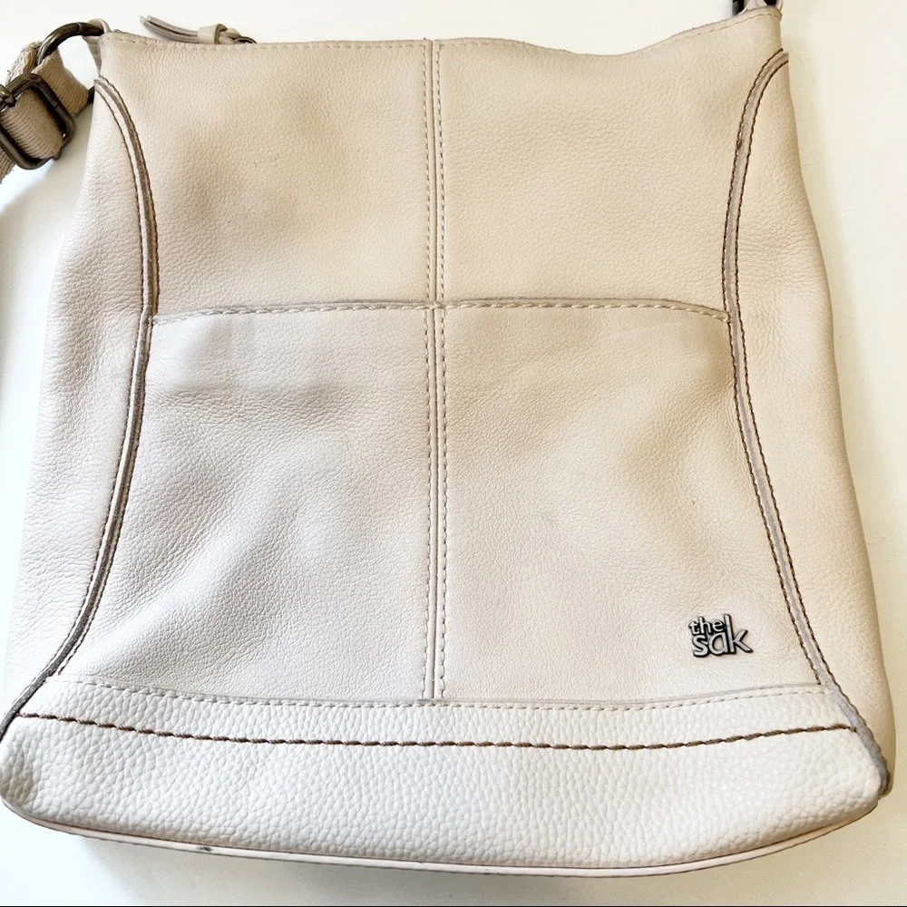 The Sak White Leather Crossbody Bag Adjustable Strap - Picture 2 of 11